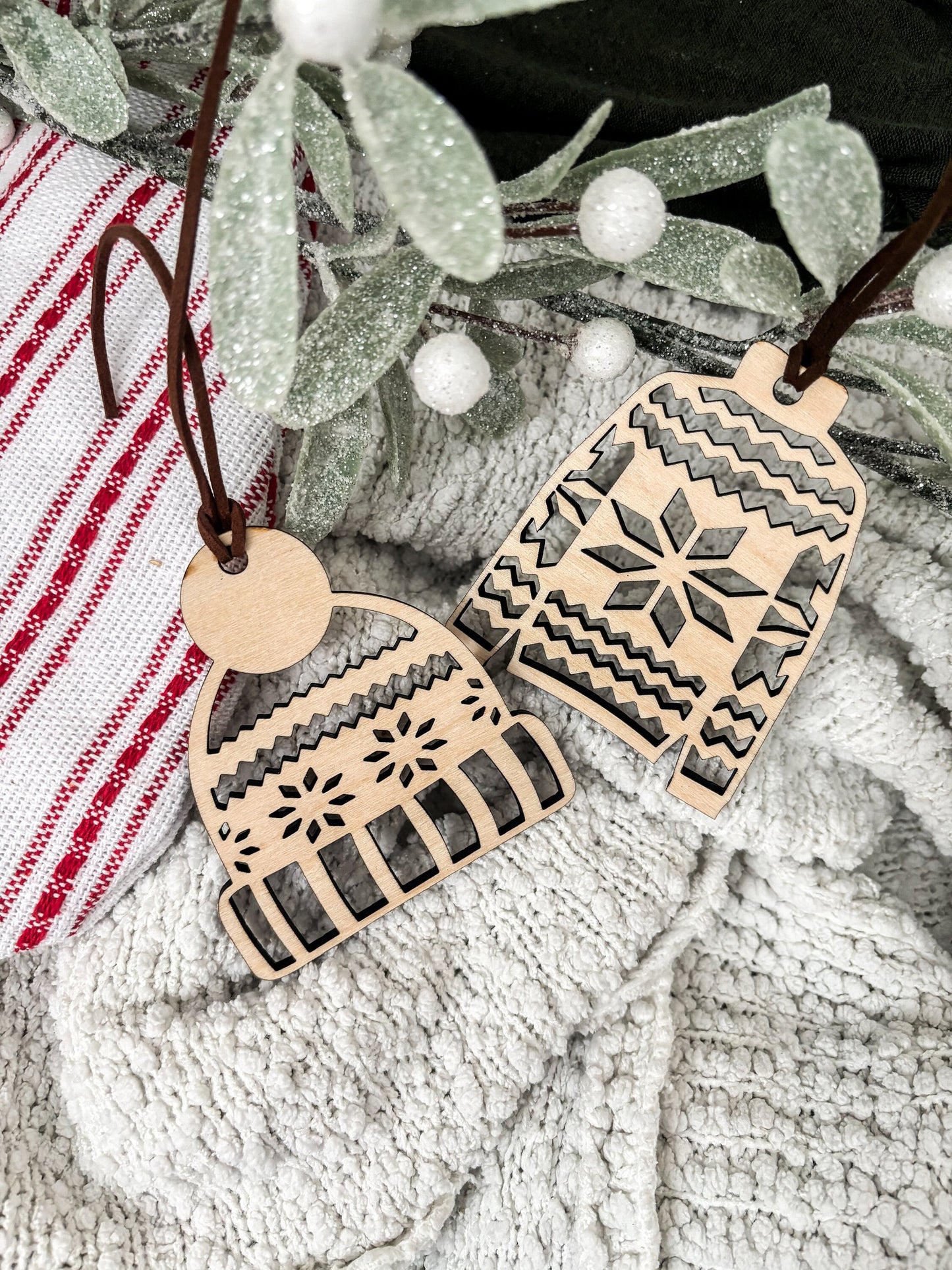 Ugly Christmas Sweater Ornament, Beanie Hat Ornament, Sweater ornament, Christmas ornament, Laser Cut Giftt, Wood ornament, Personalized