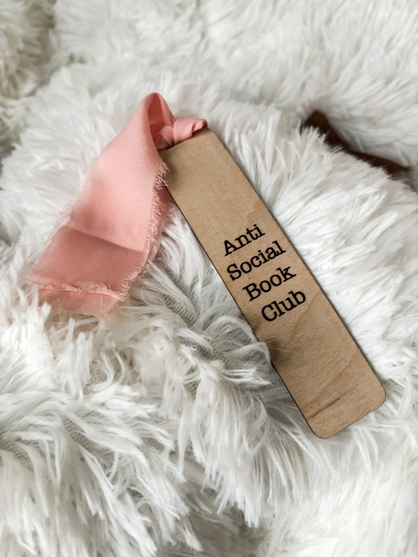 Anti Social Book Club Wood Bookmark, Acrylic Bookmark, Funny Bookmark Gift, Laser Engraved Bookmark, Aesthetic Acrylic Floral Bookmark