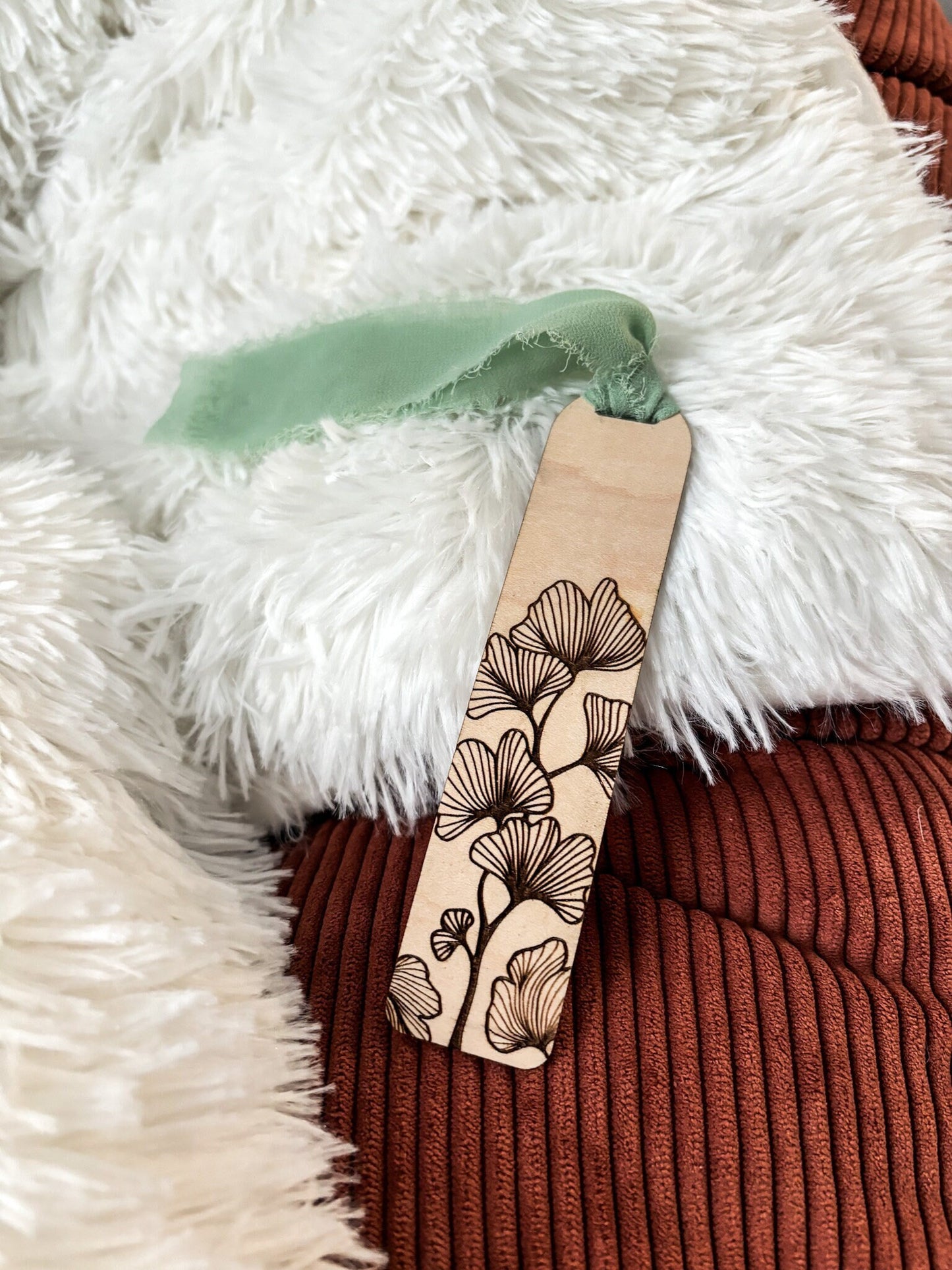 Greenery Designs Wood Bookmark, Acrylic Leaves Bookmark, Funny Bookmark Gift, Laser Engraved Bookmark, Aesthetic Floral Acrylic Bookmark
